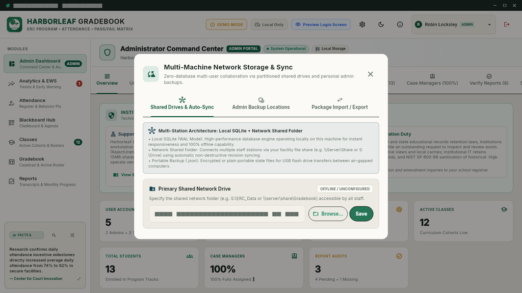 Multi-machine network synchronization dialog